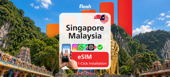 Malaysia & Singapore eSIM 5G/LTE - Tiktok & ChatGPT OK - Flash Global SIM - Main Image