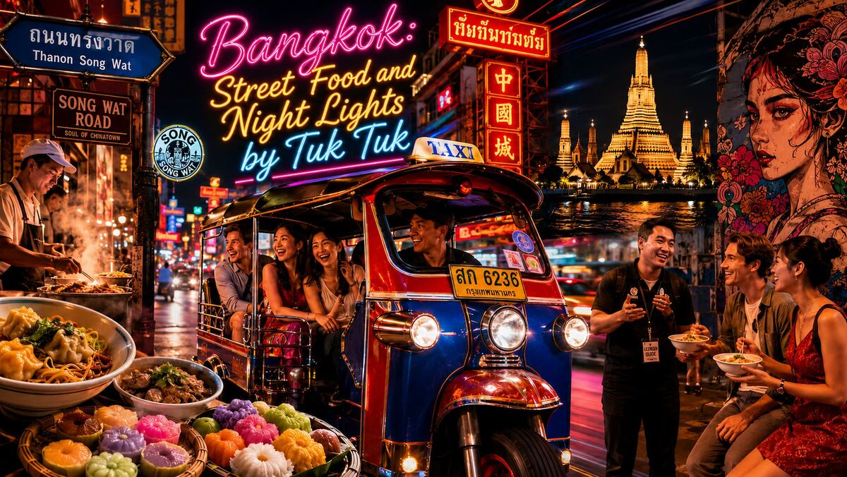 Bangkok Street Food and Night Lights by Tuk Tuk - Main Image