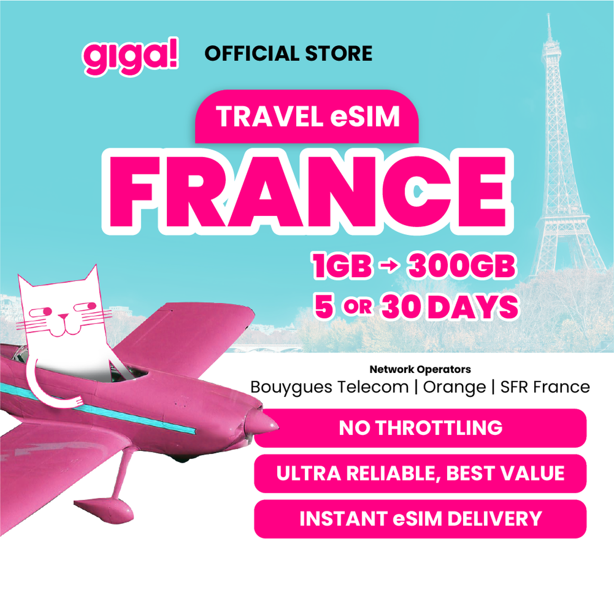 giga! France Travel eSIM - Main Image