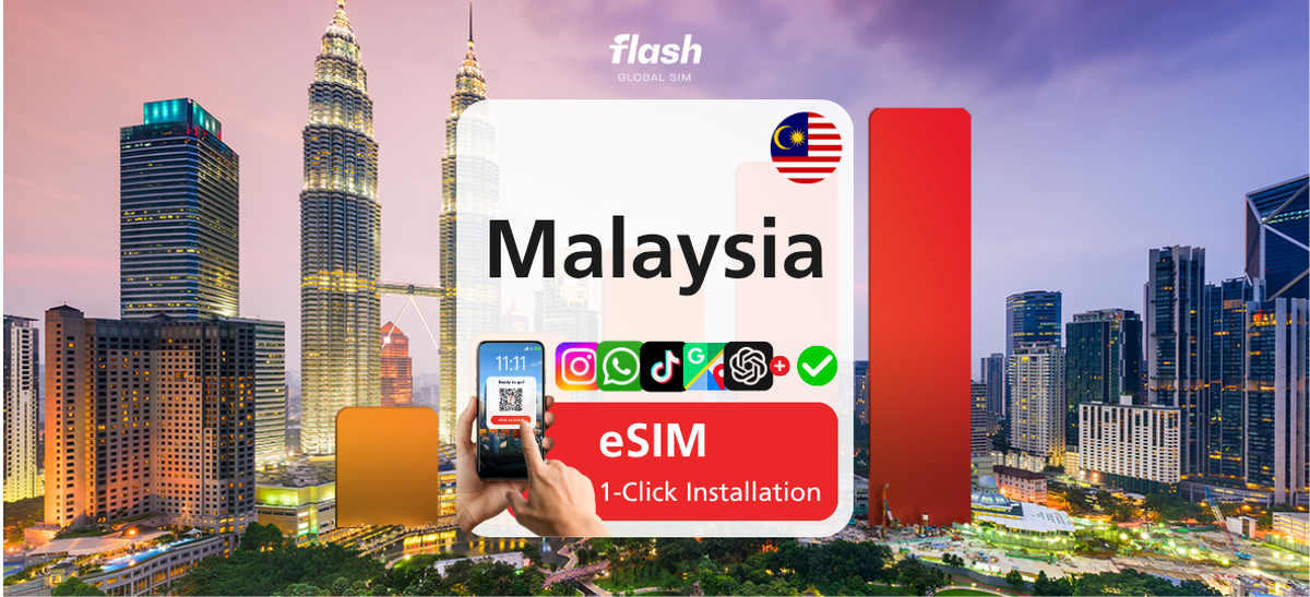 Malaysia eSIM Ultra 5G - Unlimited Data - Hotspot Supported - Flash Global SIM - Main Image