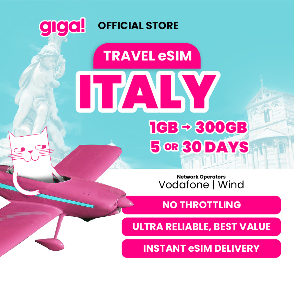 giga! Italy Travel eSIM - Main Image
