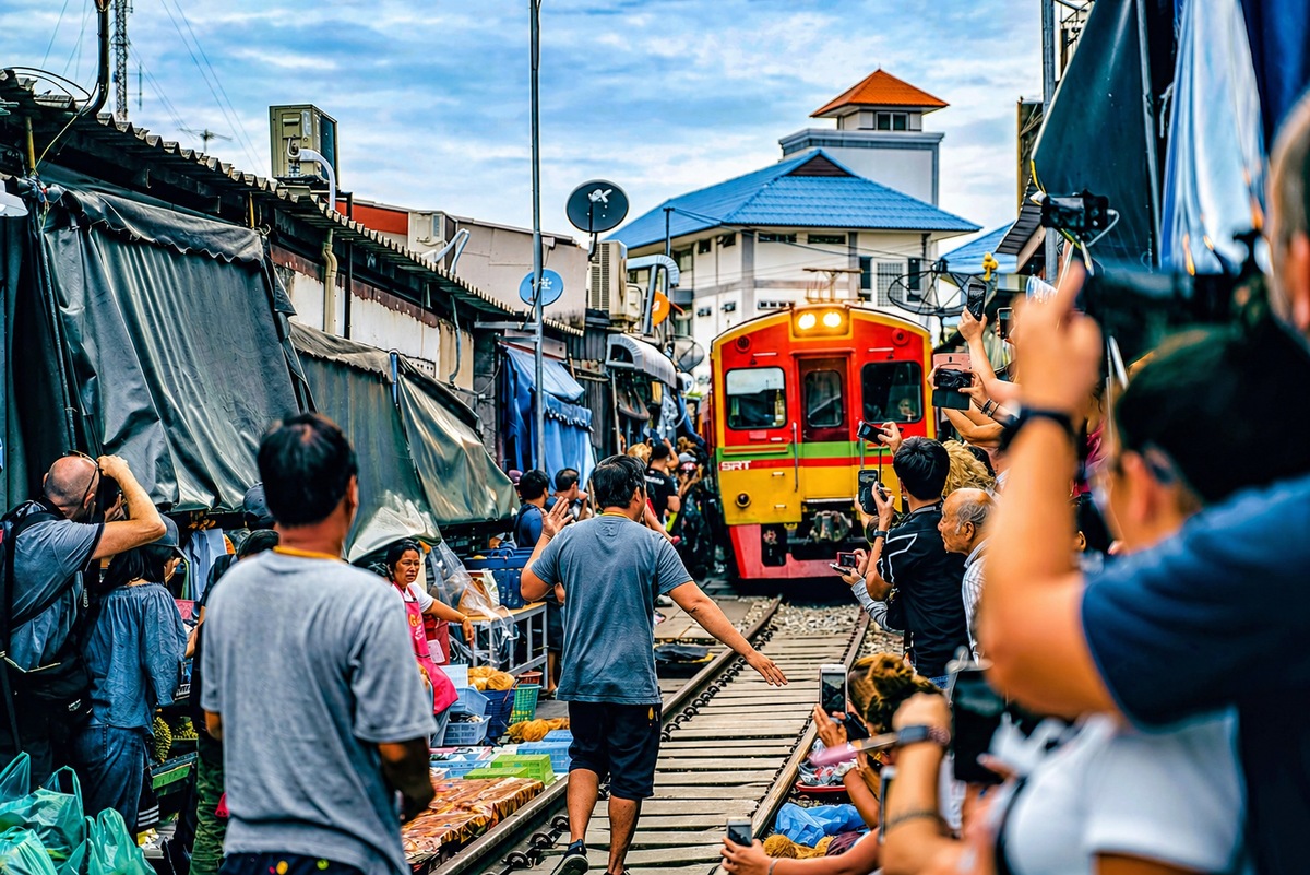 Private: Railway Market, Wat Bang Kung & Klong Khon Tour include private transfer - Main Image