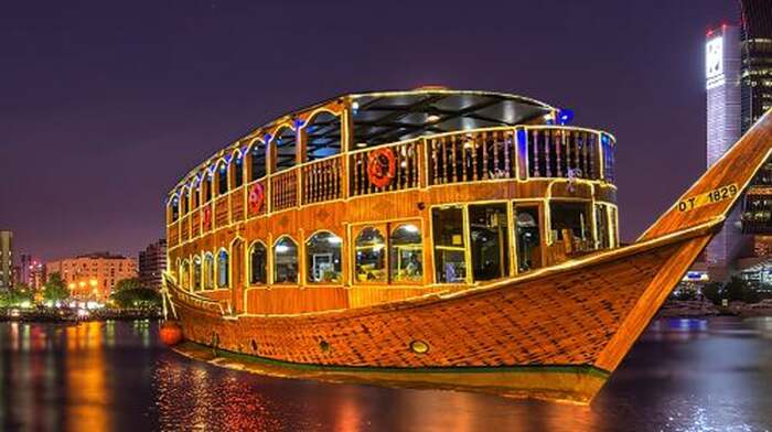Dubai Marina Dhow Cruise With BBQ Dinner Transport Passes - Main Image