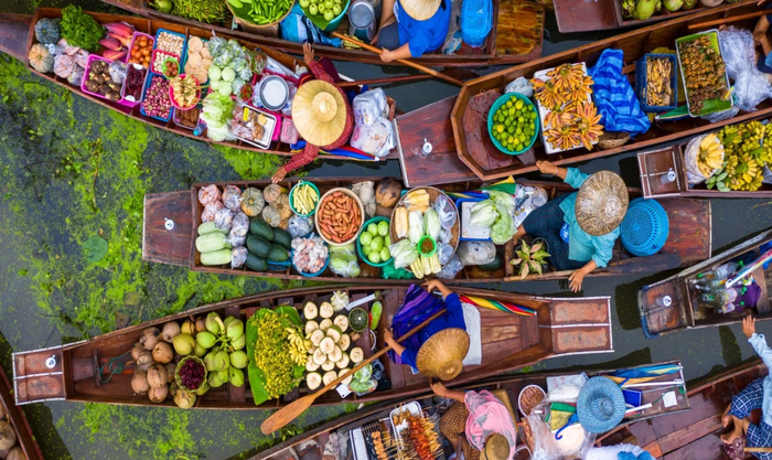 Damnoen Saduak Floating Market + Maeklong Railway Market - Main Image