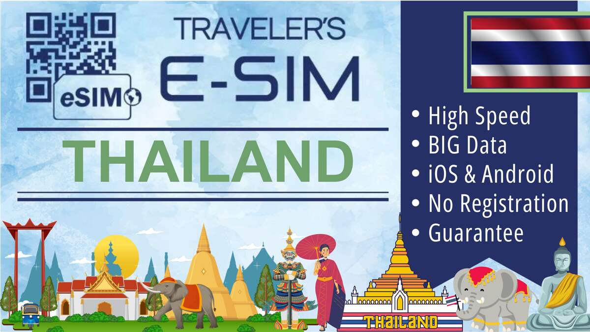 E-SIM Thailand TRUE DTAC Data Plan - Tourist Travel esim Internet - Total Data e sim - Main Image