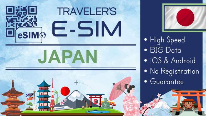 E-SIM Japan Data Plan - Tourist Travel esim Internet - Total Data e sim - Main Image