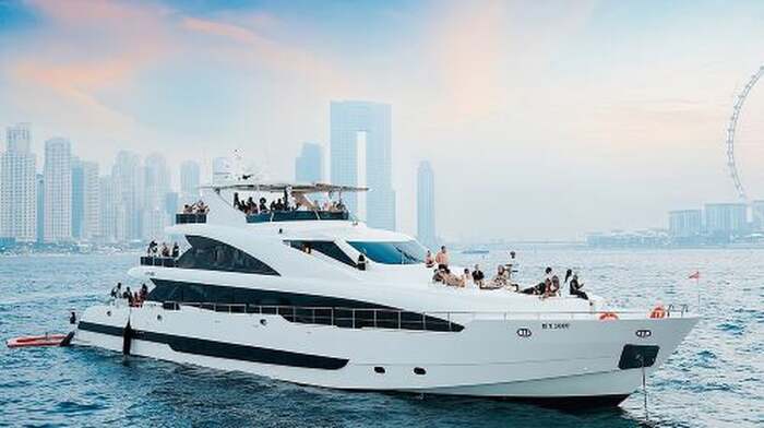 Dubai: Luxury Superyacht with Live DJ, Swimming & Open Bar Day Tours - Main Image