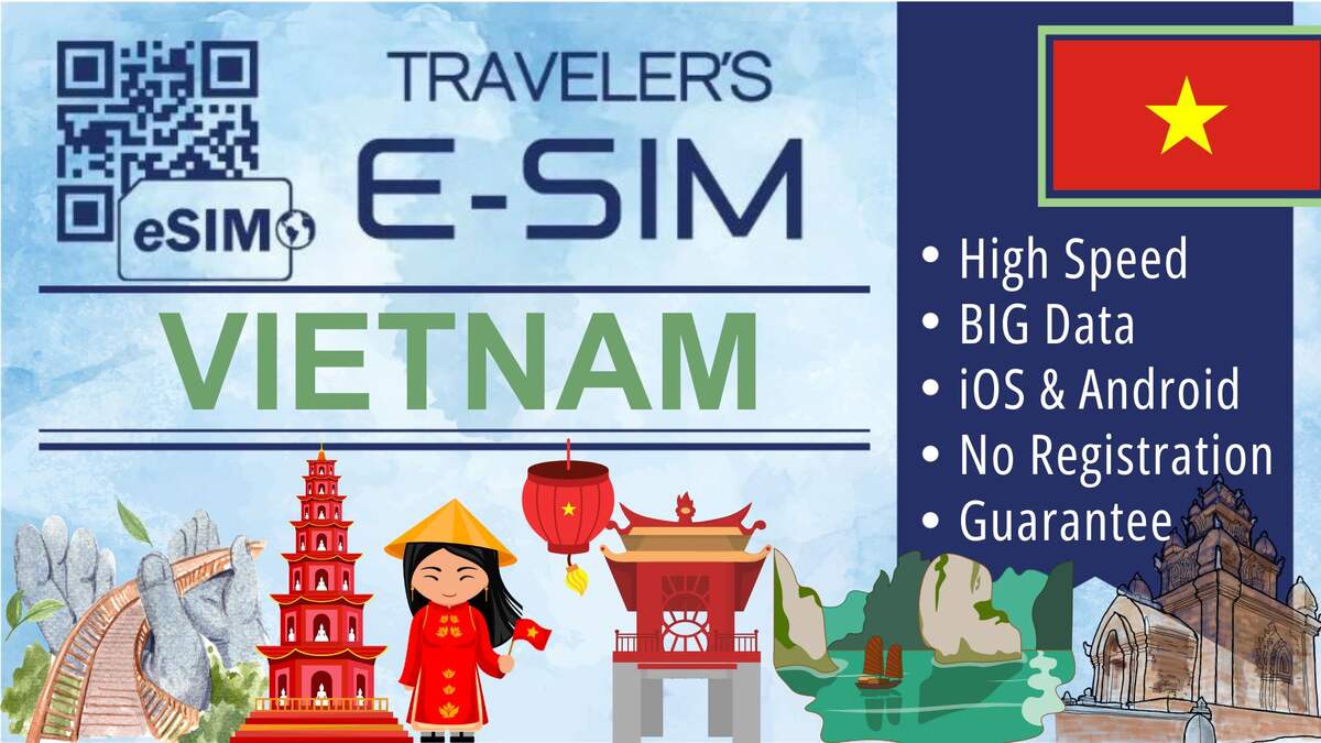 E-SIM Vietnam Data Plan - Tourist Travel esim Internet - Daily Data e sim - Main Image