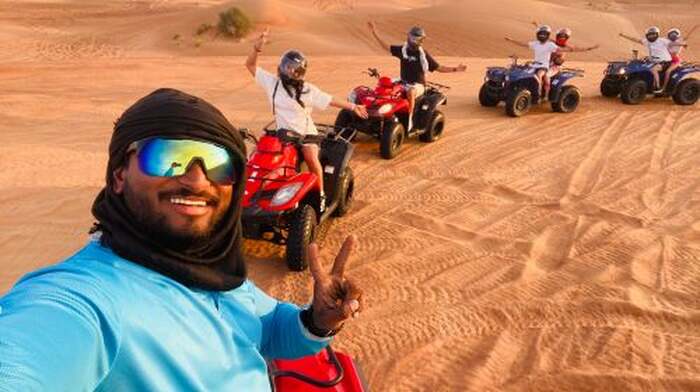 Dubai: Adventure Quad Bike Safari, Camel Ride with Live BBQ Dinner Day Tours - Main Image