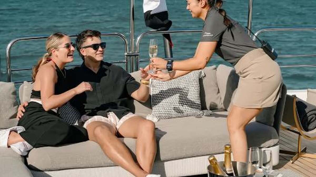 Dubai Luxury Sunseeker Super Yacht Experience with All-Inclusive Dining, Live DJ &Sushi, Cocktails Transport Passes - Main Image