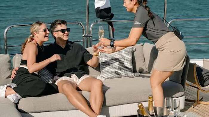 Dubai Luxury Sunseeker Super Yacht Experience with All-Inclusive Dining, Live DJ &Sushi, Cocktails Transport Passes - Main Image