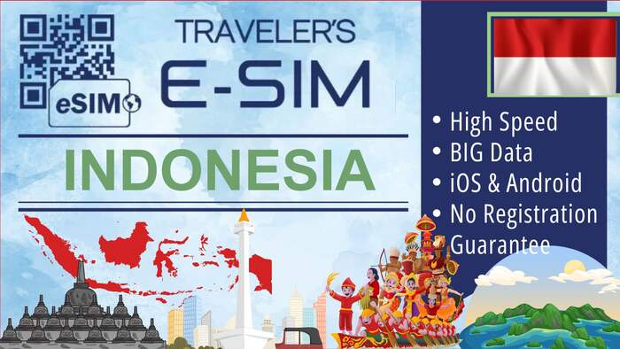 E-SIM Indonesia Data Plan - Tourist Travel esim Internet - Daily Data e sim - Main Image