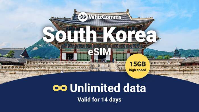 14-Day 15GB Unlimited South Korea Traveller eSIM – Instant Activation & Nationwide Coverage - Main Image