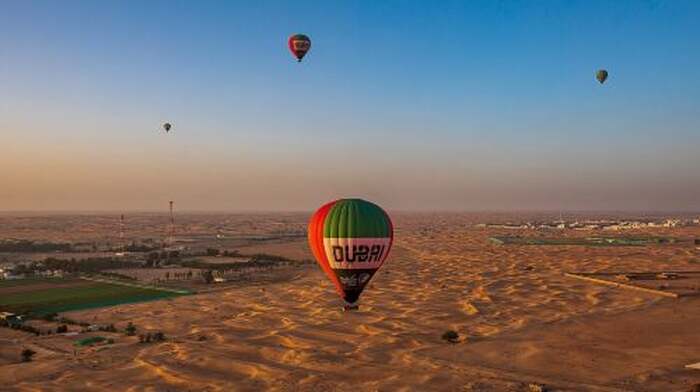Dubai Hot Air Balloon Ride with Land Rover transfer, In-Flight Falcon, Michelin Breakfast Day Tours - Main Image