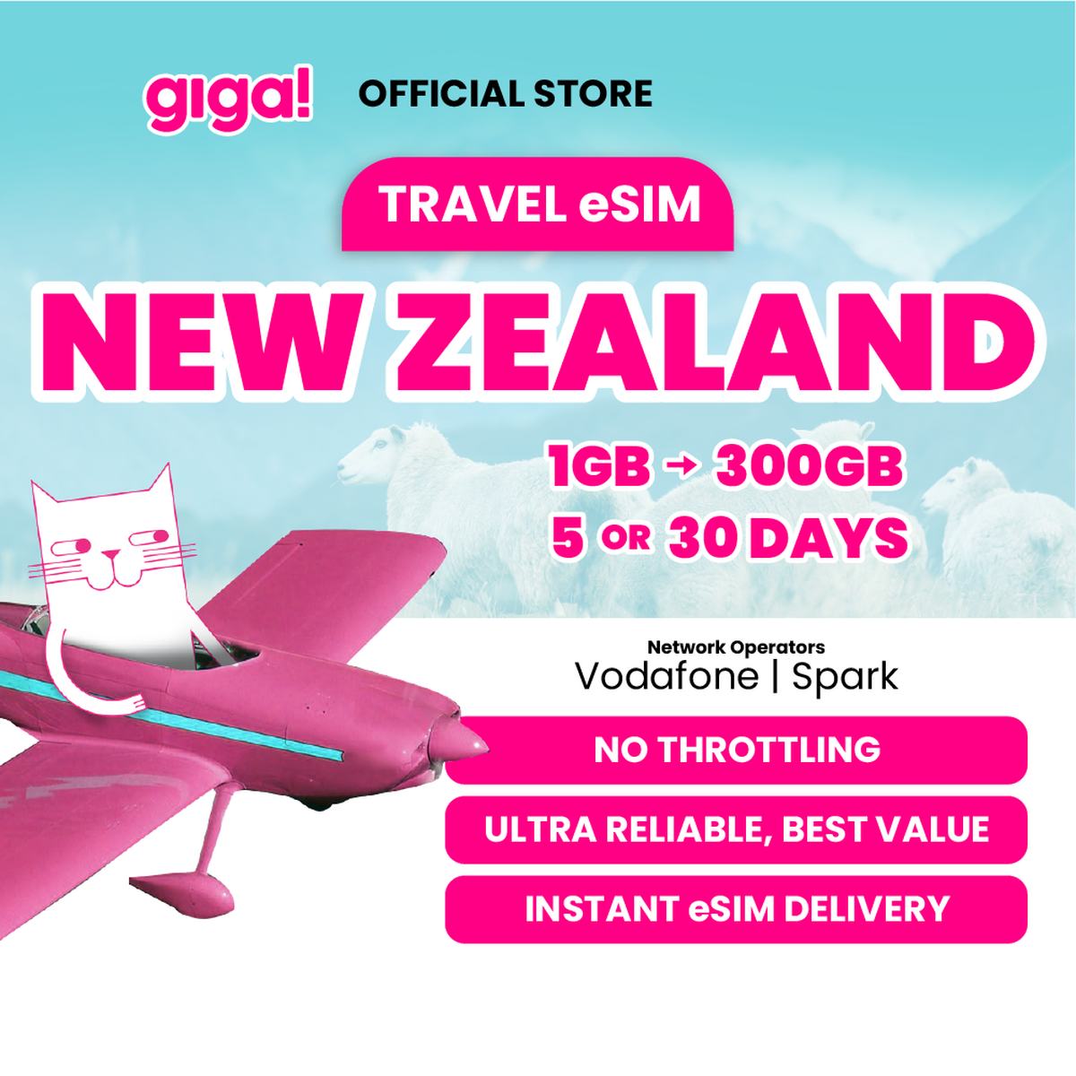 giga! New Zealand Travel eSIM - Main Image