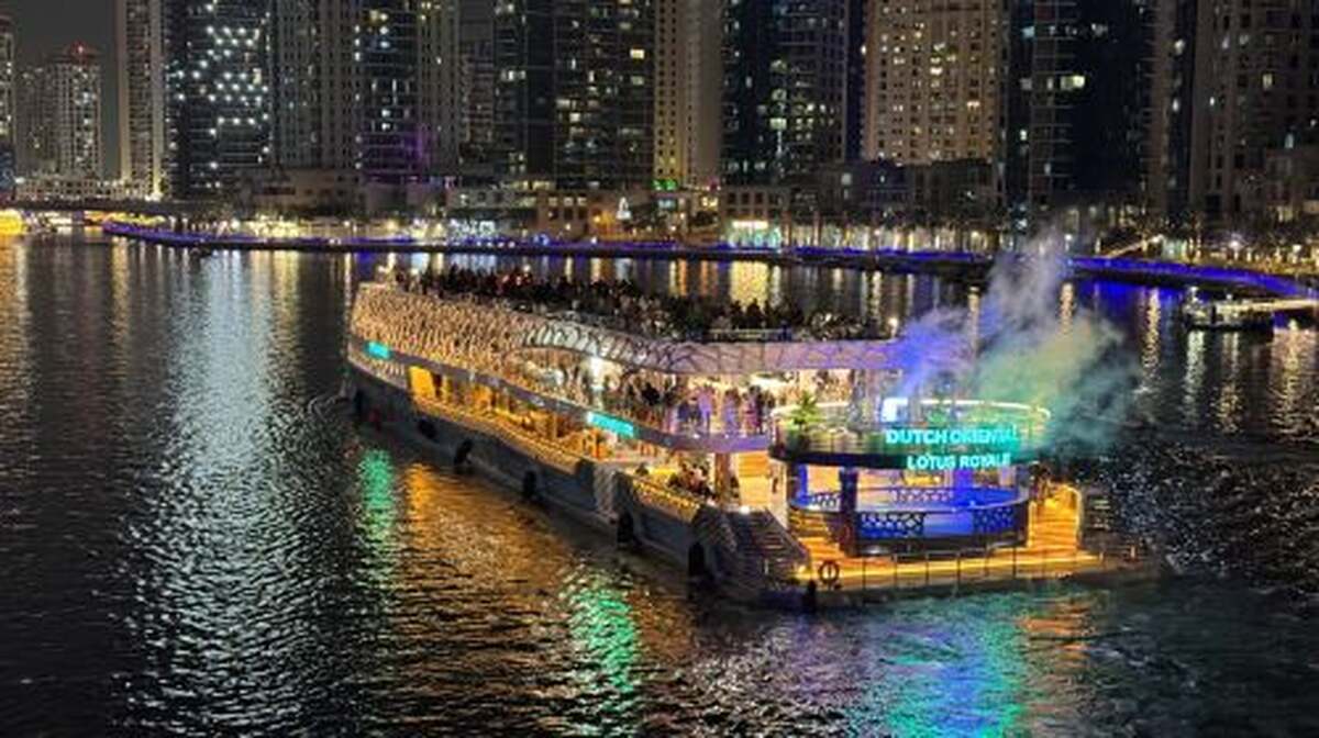 Dubai Lotus Mega Yacht Dinner Cruise Tour with Private Transfers Day Tours - Main Image