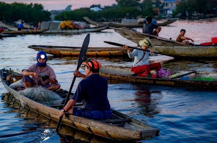 Sunrise Over Floating Market on Tam Giang Lagoon - Main Image