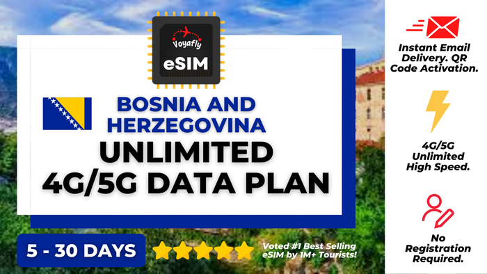 Bosnia and Herzegovina - Unlimited 4G/5G Data eSIM