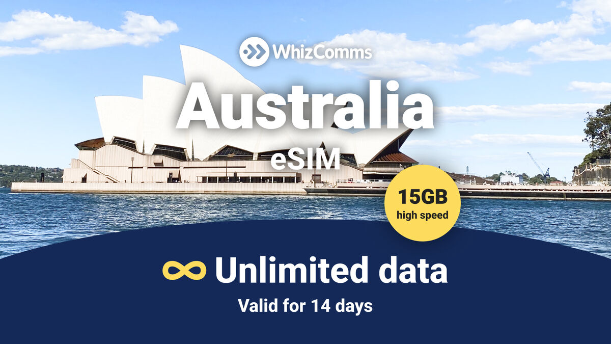 14-Day 15GB Unlimited Australia Traveller eSIM – Instant Activation & Nationwide Coverage - Main Image